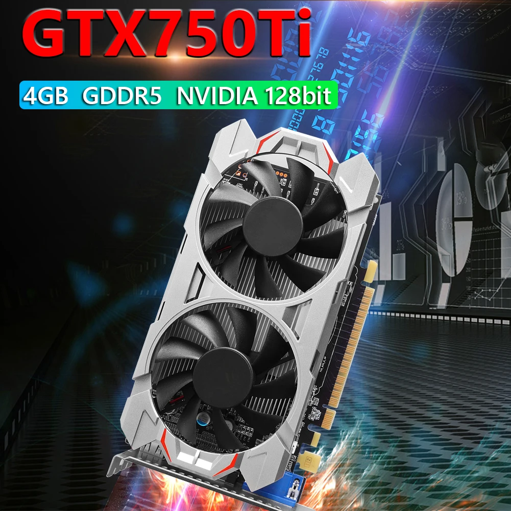 Видеокарта GTX750Ti 4G 128 бит GDDR5 NVIDIA графическая карта PCI-Express 2 0 HDMI совместимая с HD
