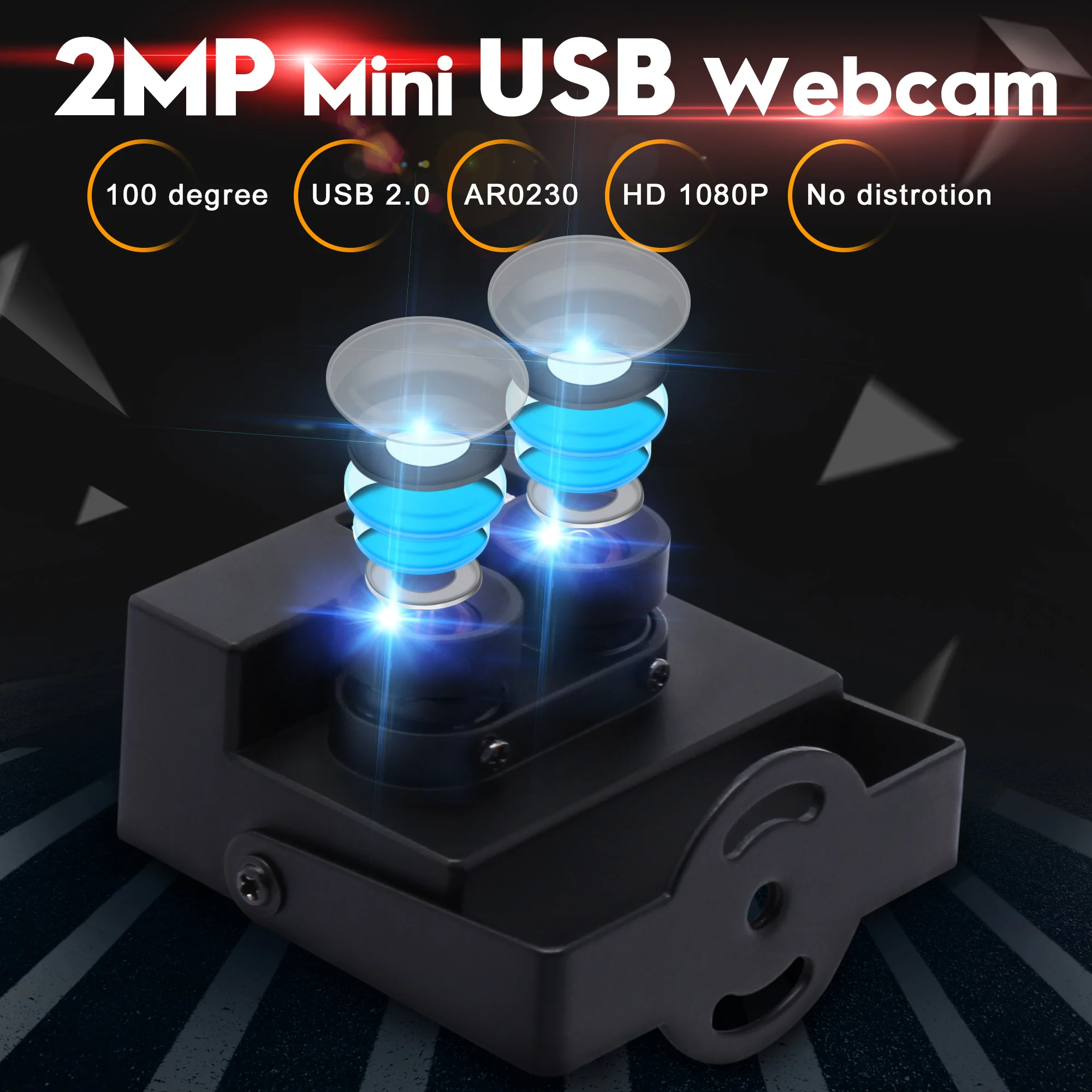 USB веб камера с двумя объективами 2 МП 1080P без искажений|Модули камеры для