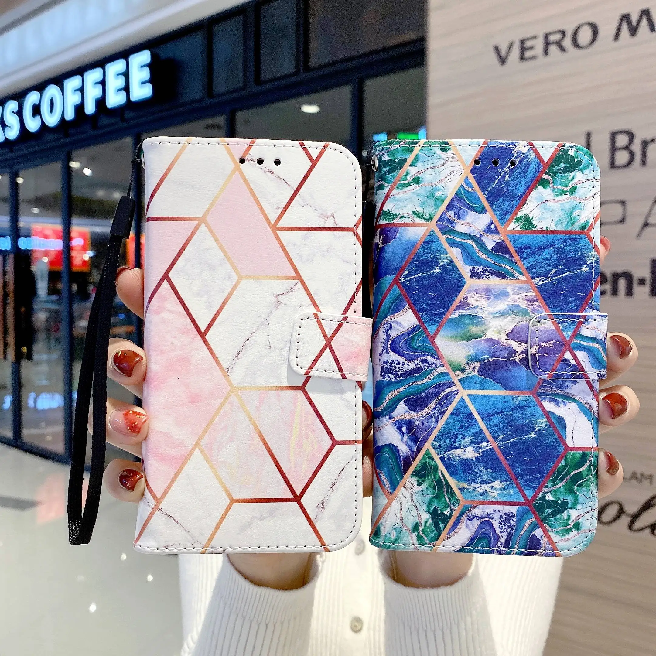 Мраморный Чехол-бумажник для samsung galaxy A71 A51 A31 A42 A32 A52 A72 A21S A01 A02S A30S A70S A12 A30 A20 A50 A70