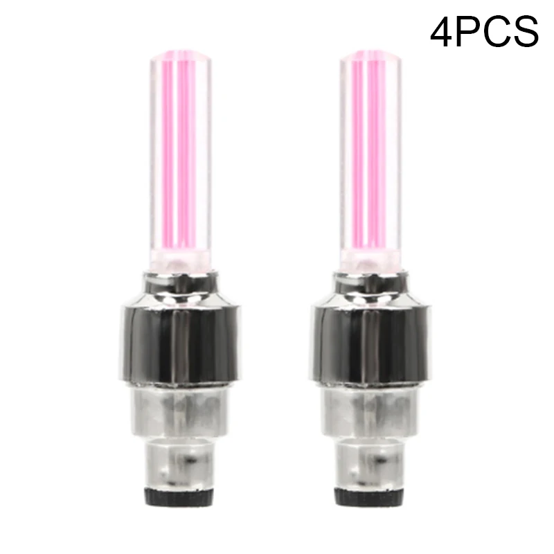 

4PCS LED Car Bike Wheel Bike Light Waterproof Single Induction Vibration Function Tire Valve Cap Flash Spoke Neon Lamp