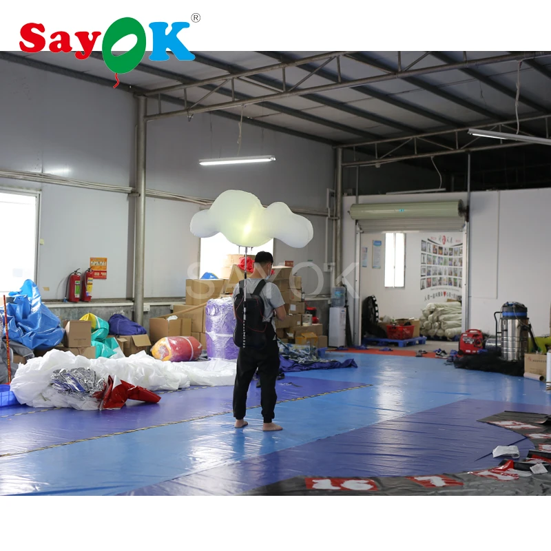 

1,2 м надувной рюкзак воздушный шар надувной облако ходьба рекламный мяч с светодиодный освещение для рекламных акций