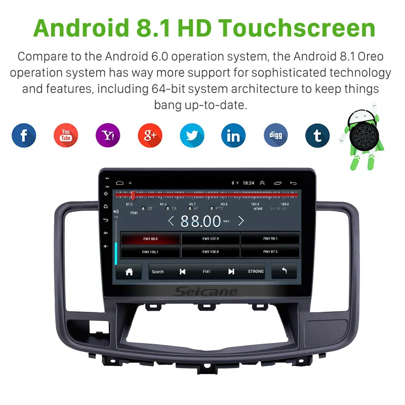 Seicane gps Navi 2Din Android 8 1 HD 10 &quotдля Nissan старая модель Teana 2009 2013 головное устройство с AUX