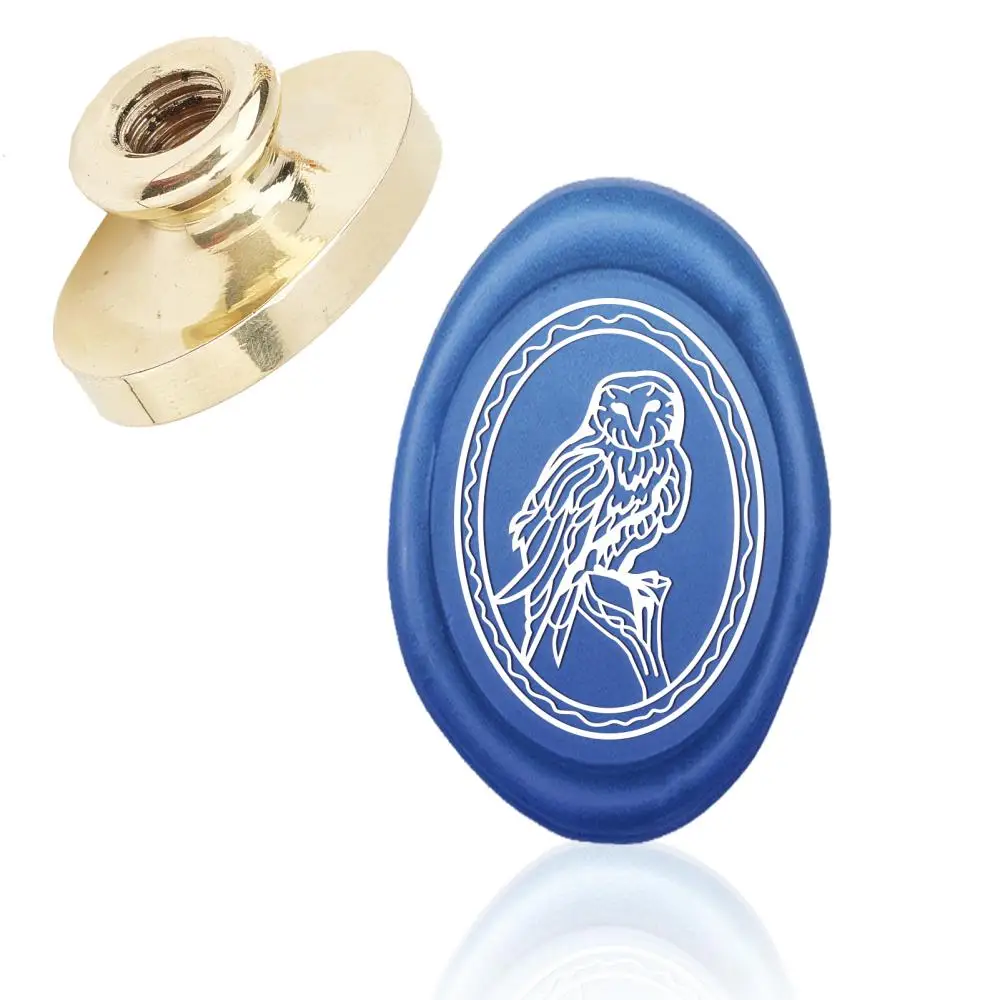 

1 pc Wax Seal Brass Stamp Head for Wax Seal Stamp Oval Owl Pattern 3x2x1.45cm