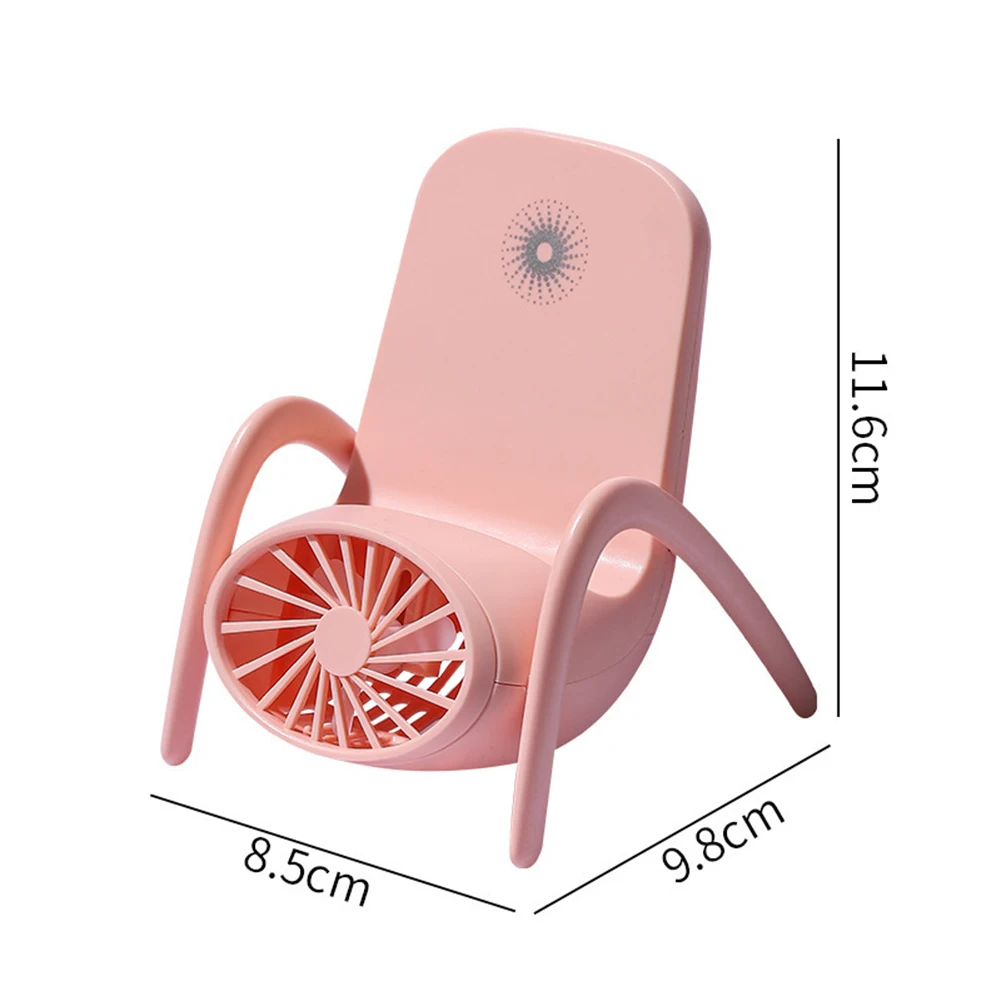 

Portable USB Table Fan USB Rechargeable Mini Desk Fan Mobile Phone Bracket Fan with Led Light Chair Fan