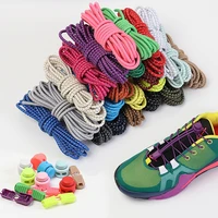 1 pair reflective shoelaces round no tie shoe laces elastic young men and women general for the elderly lazy lace elastic 100cm