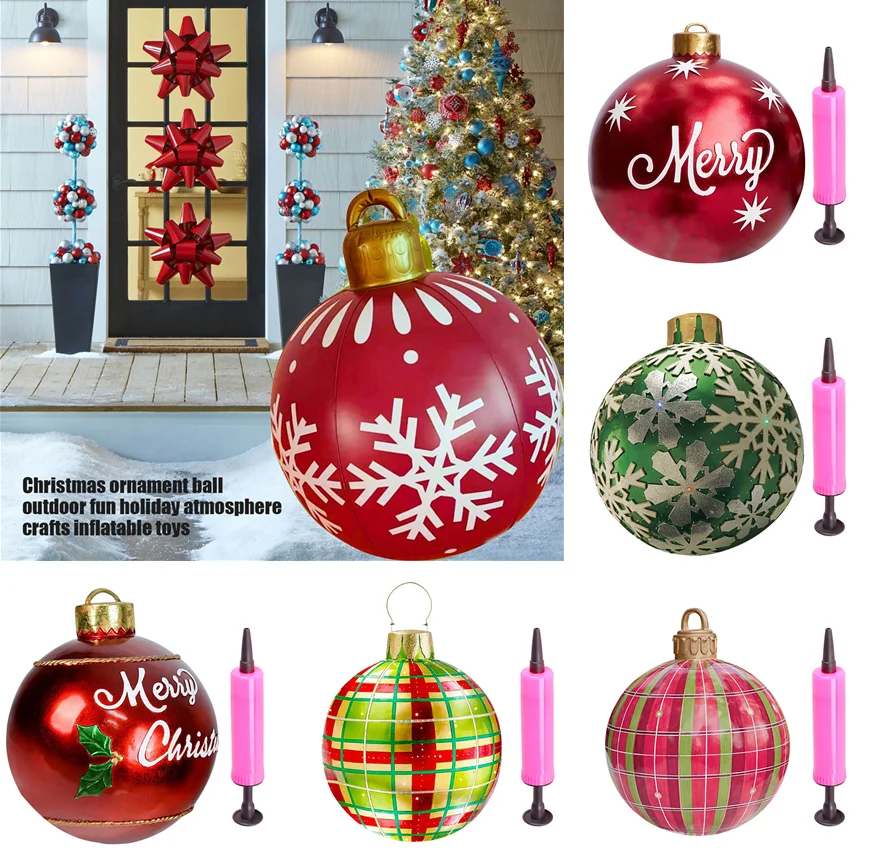 

Надувной Рождественский шар из ПВХ, 60 см, с насосом