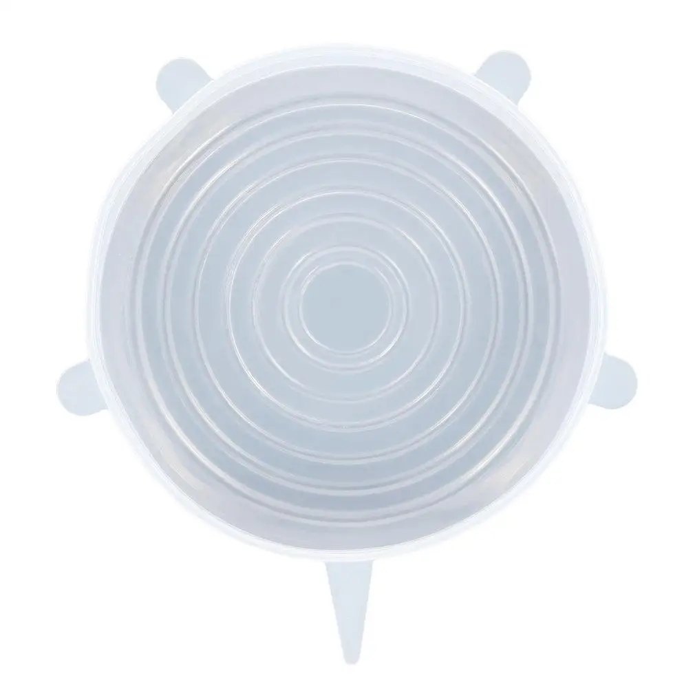 6 шт./компл. силиконовые Саран Обёрточная Бумага Обложка Еда Чаша Пот стрейч Кухня