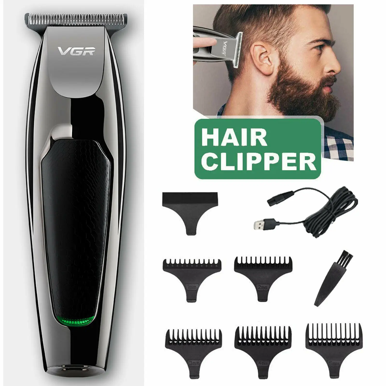 

Professional Hair Clipper Men Barber Rechargeable Beard Trimmer Ceramic Blade Hair Cutting Machine Low Noise Haircut Adults Kids