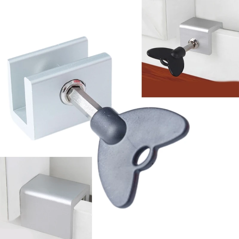 

Adjustable Sli-ding Win-dow Locks Door Fra-me Security Locks with Key Heavy Duty Aluminum Alloy Sli-ding Window Drop Shipping