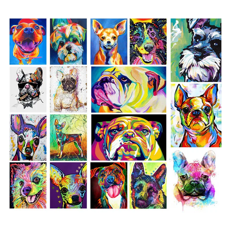 

Full Square Or Round DIY Diamond Painting Abstract Pets Dog 5D Embroidery Art Diamond Pictures For Pet Shop Home Decoration