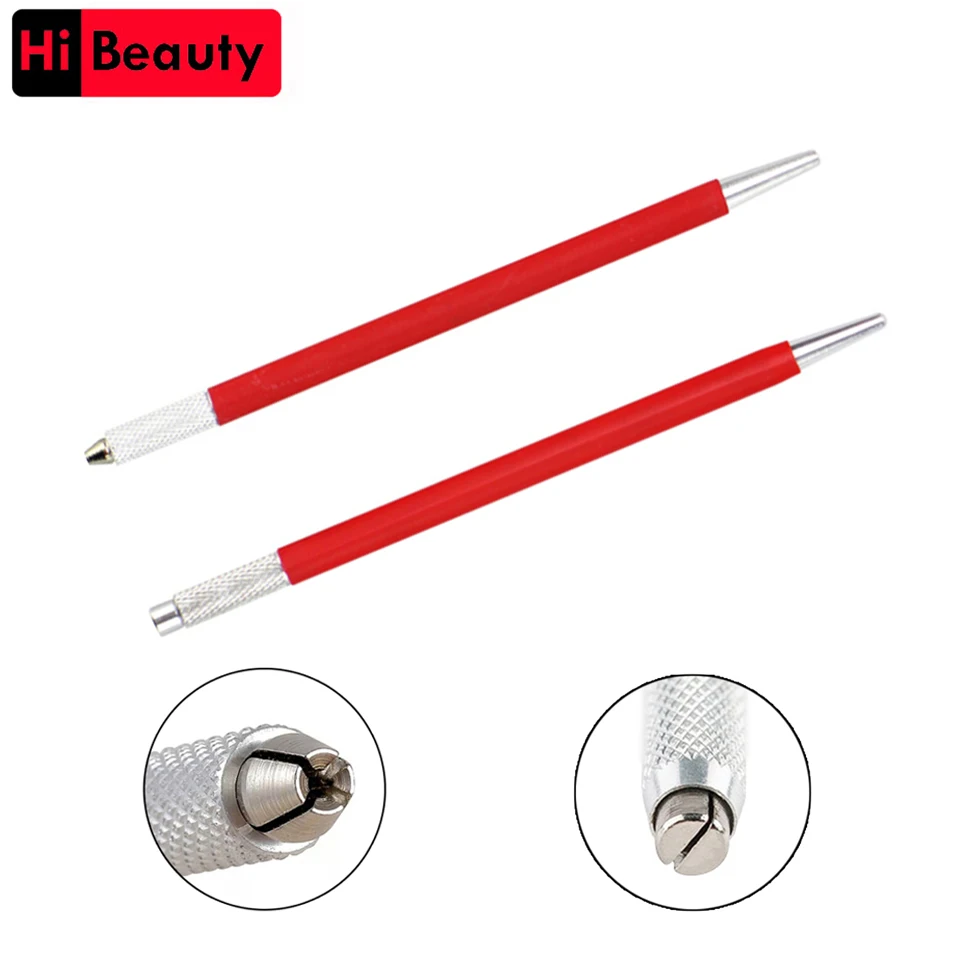 

1PC Red Manual Microblading Microneedling Fog Pen Tattoo Tatu Accessory For 3D Permanent Eyebrow Lip Line Round Makep Needles