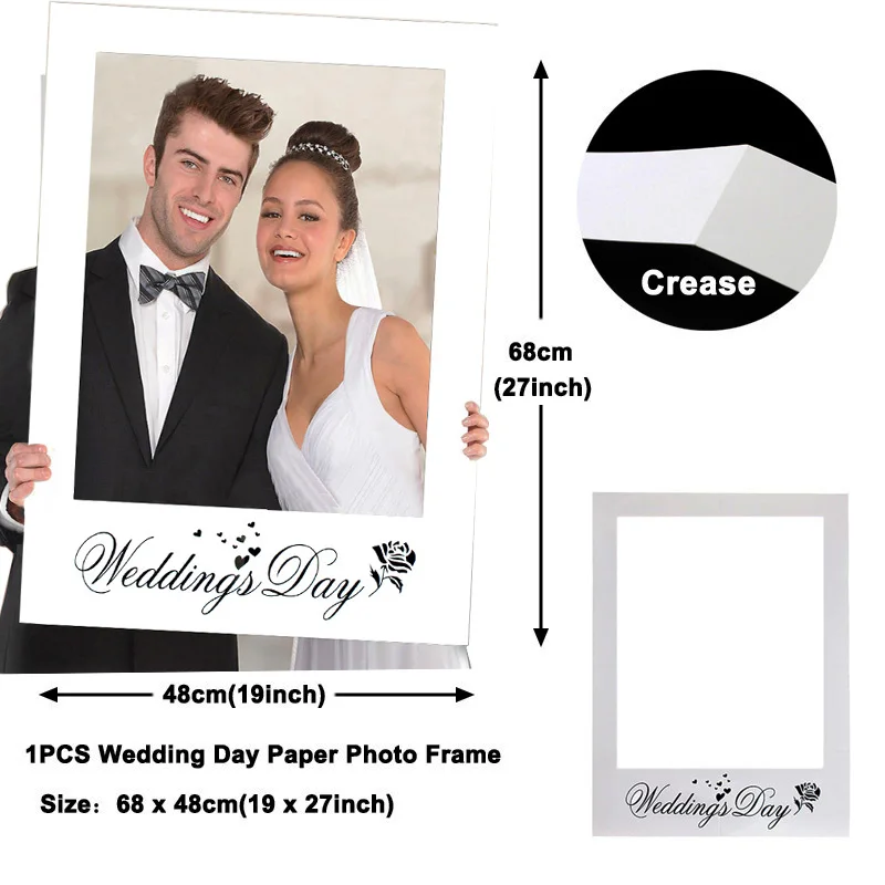 Photo frame Lincaier белый свадебный баннеры фото стенд реквизит Романтический пати бумажные фотобудки украшения - Цвет: Photo frame