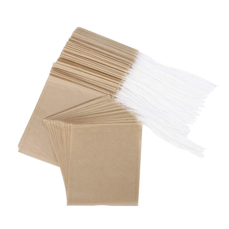 

300PCS Tea Filter Bags, Disposable Paper Tea Bag with Drawstring Safe Strong Penetration Unbleached Paper for Loose Leaf Tea and