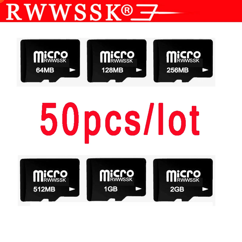 50 шт./лот Высококачественная Совершенно новая TF карта 128 МБ 256 512 micro SD памяти