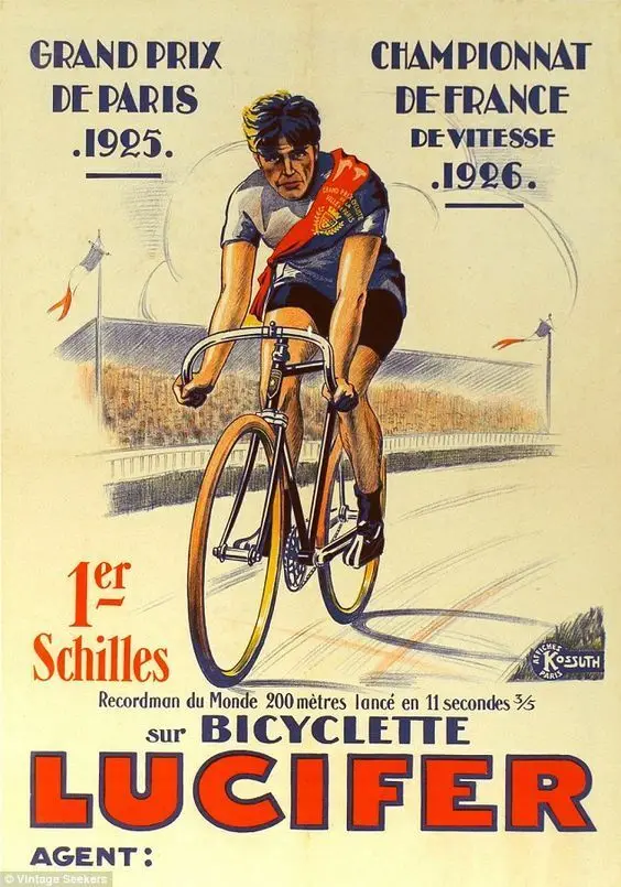 

1925 GRAND PRIX DE PARIS CYCLING METAL TIN SIGN POSTER WALL PLAQUE