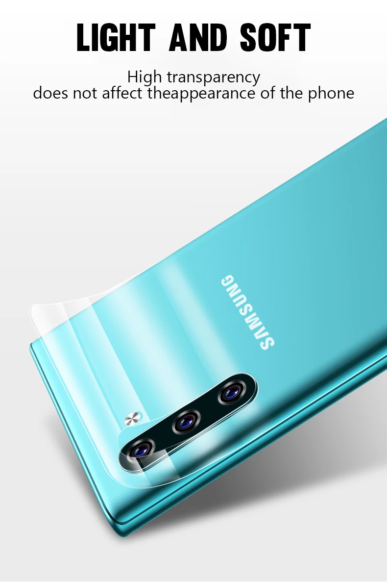Note10 Plus стекло для камеры+ передняя и задняя 9D Гидрогелевая пленка для samsung Galaxy Note 10 Note10 Pro Защитная мягкая пленка для экрана