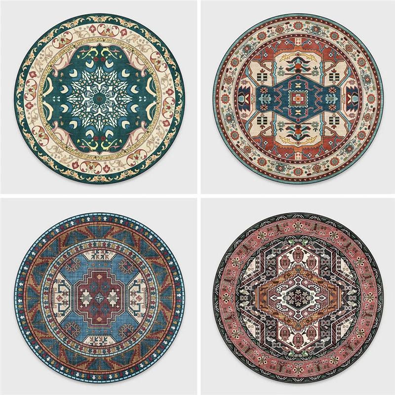 Ретро Круглый ковер в этническом стиле геометрический узор ТАПИС напольный