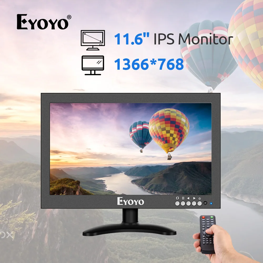 Eyoyo EM12X 12 дюймов IPS ЖК мониторы HD мини Компьютер ТВ ПК Дисплей CC безопасности