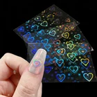 3 листа, 3D голографические наклейки в виде сердечек