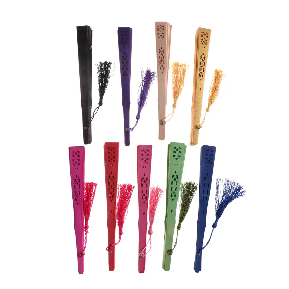 

Multi Color Chinese Vintage Wood Hollow Carved Hand Fan Foldable Fan Gifts Pocket Fan Party Favors