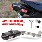 Для Honda CBR600RR F5 2003 2004 2005-2015 CBR1000RR 2004-2007, выхлопная средняя труба, глушитель из углеродного волокна, катализатор для дБ