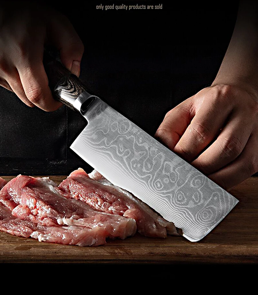 

Sandalwood handle+ 67 layer vg10 Damascus steel Japanese kitchen knife, Damascus knife, chef Santoku cutter, Quick meat cutter