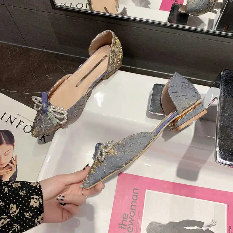 

High heeled shoes women's summer single shoes women's spring and autumn 2021 new versatile evening breeze gentle sandals flat