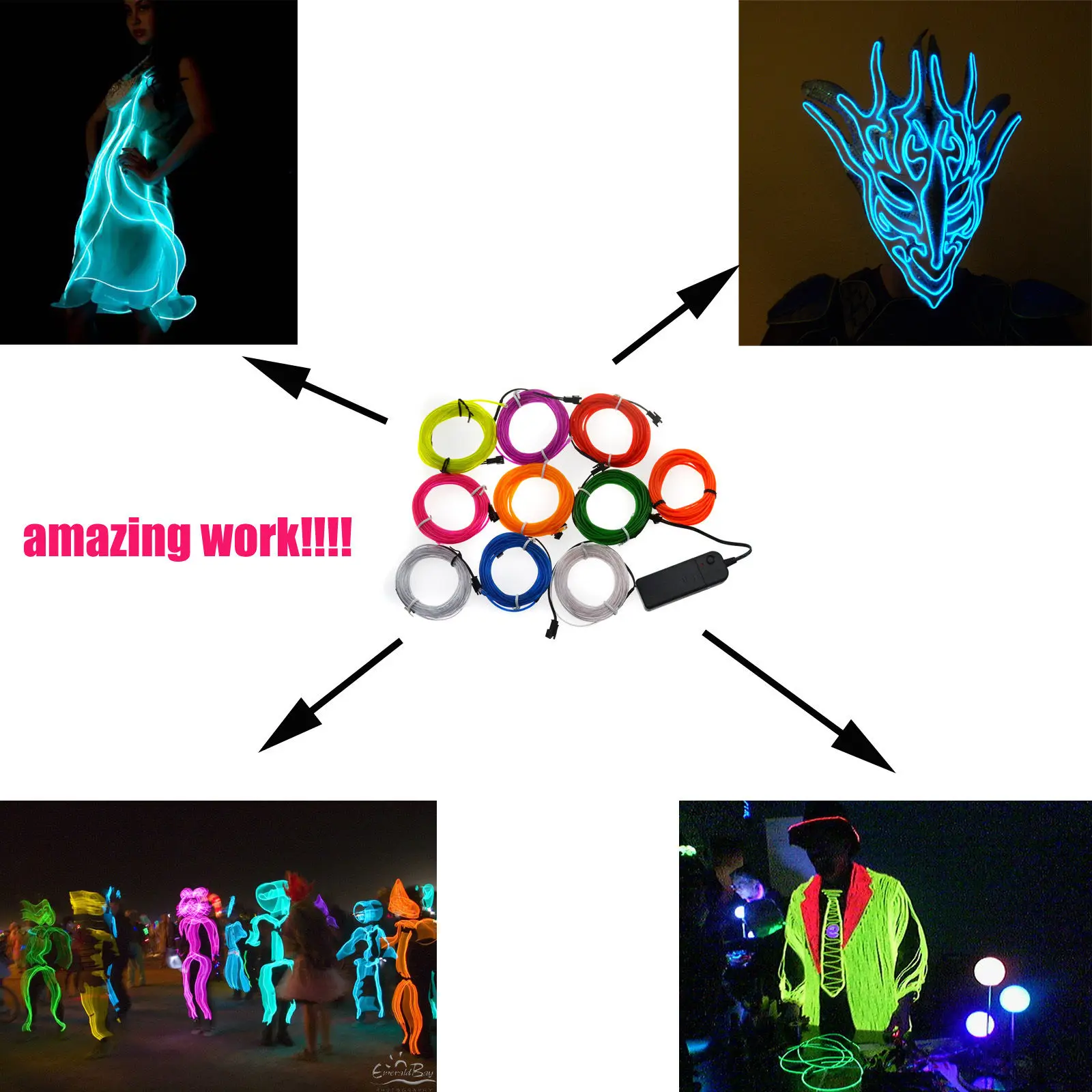 Светящийся электрический кабель светодиодный неоновый Рождественский