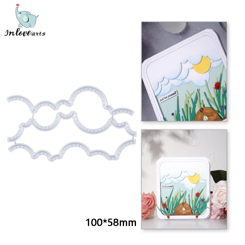 

InLoveArts Cloud Border Metal Cutting Dies Stencil Die Cut Scrapbooking For Card Making DIY New 2021 Craft Cards Decor Embossing