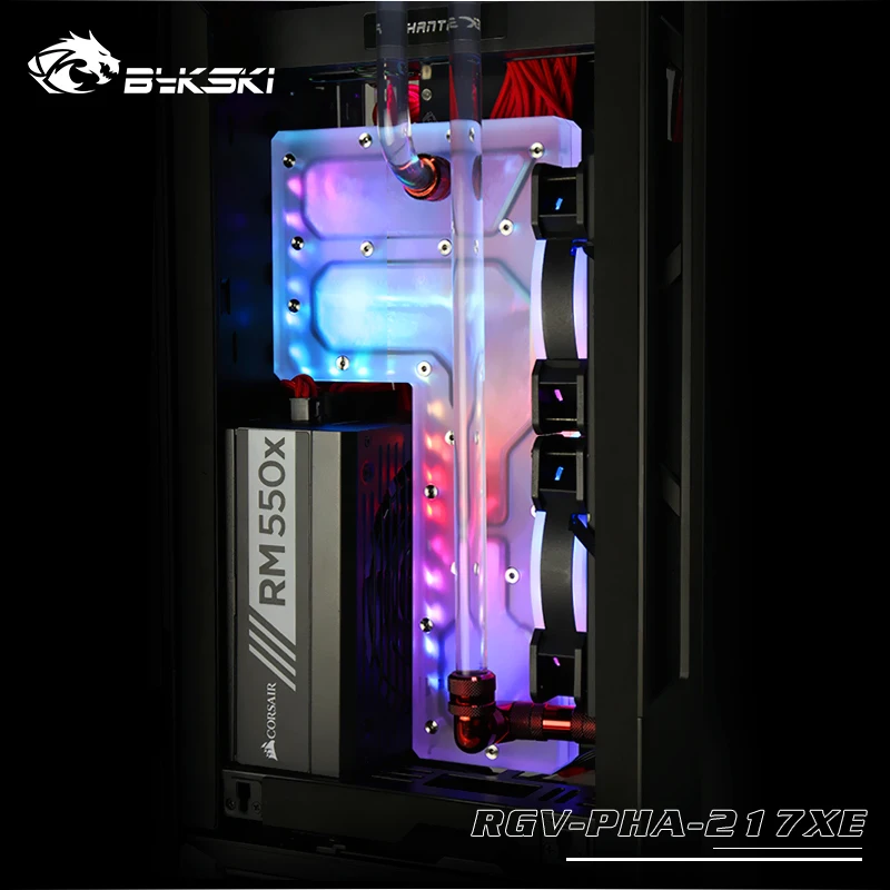 Bykski резервуар для воды для Phanteks 217XE чехол для компьютера, прозрачный водный диск, водяное охлаждение резервуар, RGV-PHA-217