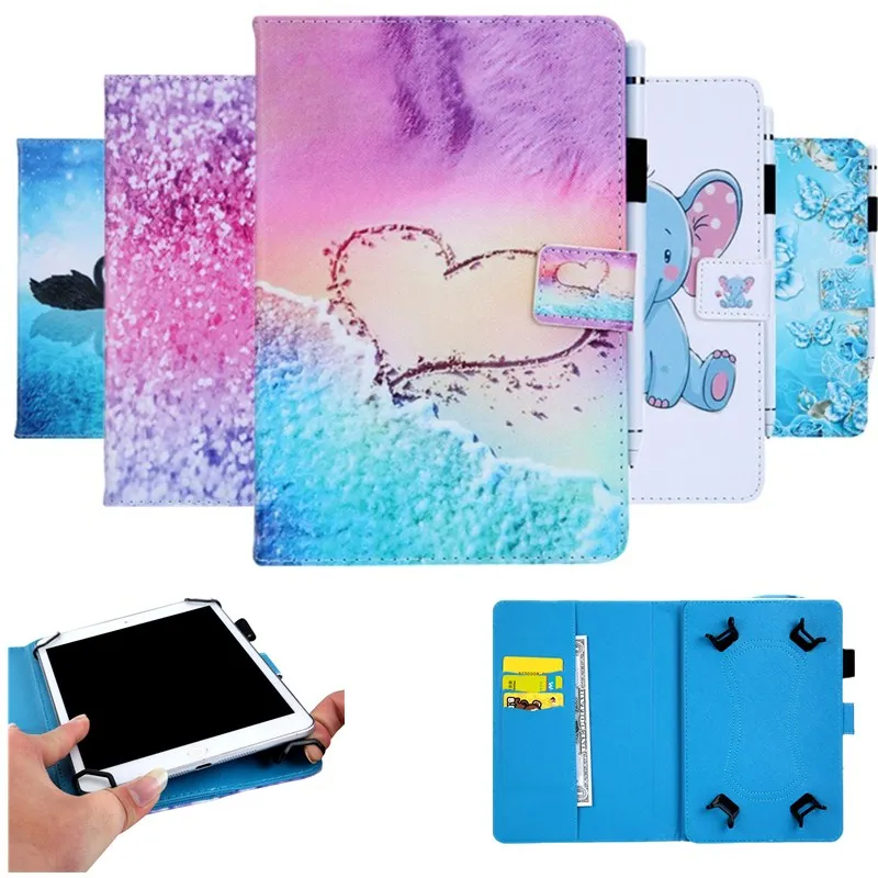 Универсальный чехол для планшета 7 дюймов 8 10 подставка с принтом кошелек Huawei Mediapad
