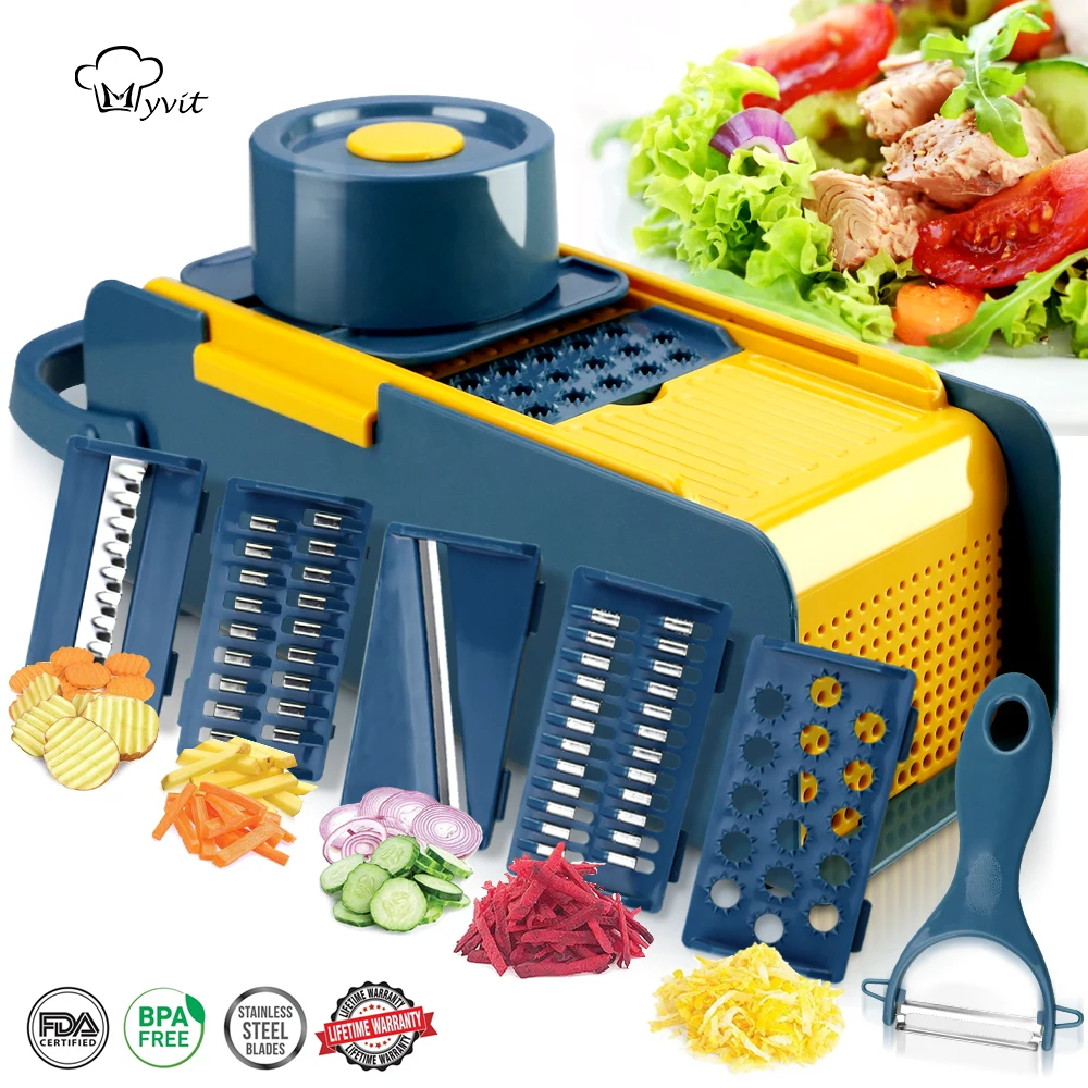 

Vegetable Cutter Slicer Multifunctional Vegetable Slicer Fruit Potato Peeler Carrot Grater Cutting Kitchen Accessories Basket