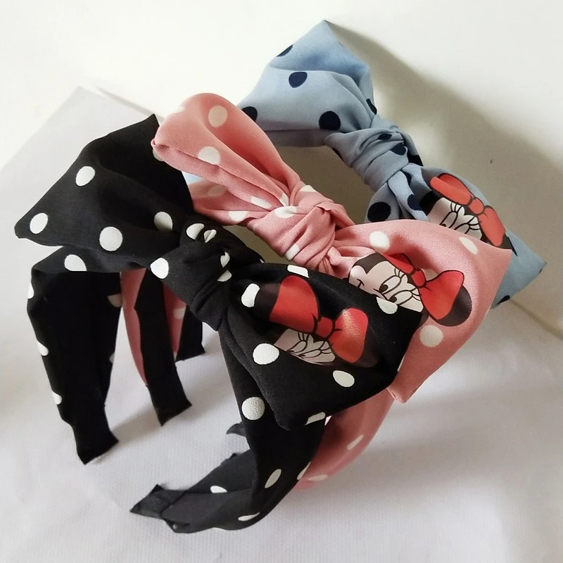 Обруч для волос в горошек с бантом Корейском стиле | Тематическая одежда и