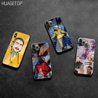 huagetop post malone soft rubber phone cover tempered glass for iphone 11 pro xr xs max 8 x 7 6s 6 plus se 2020 case