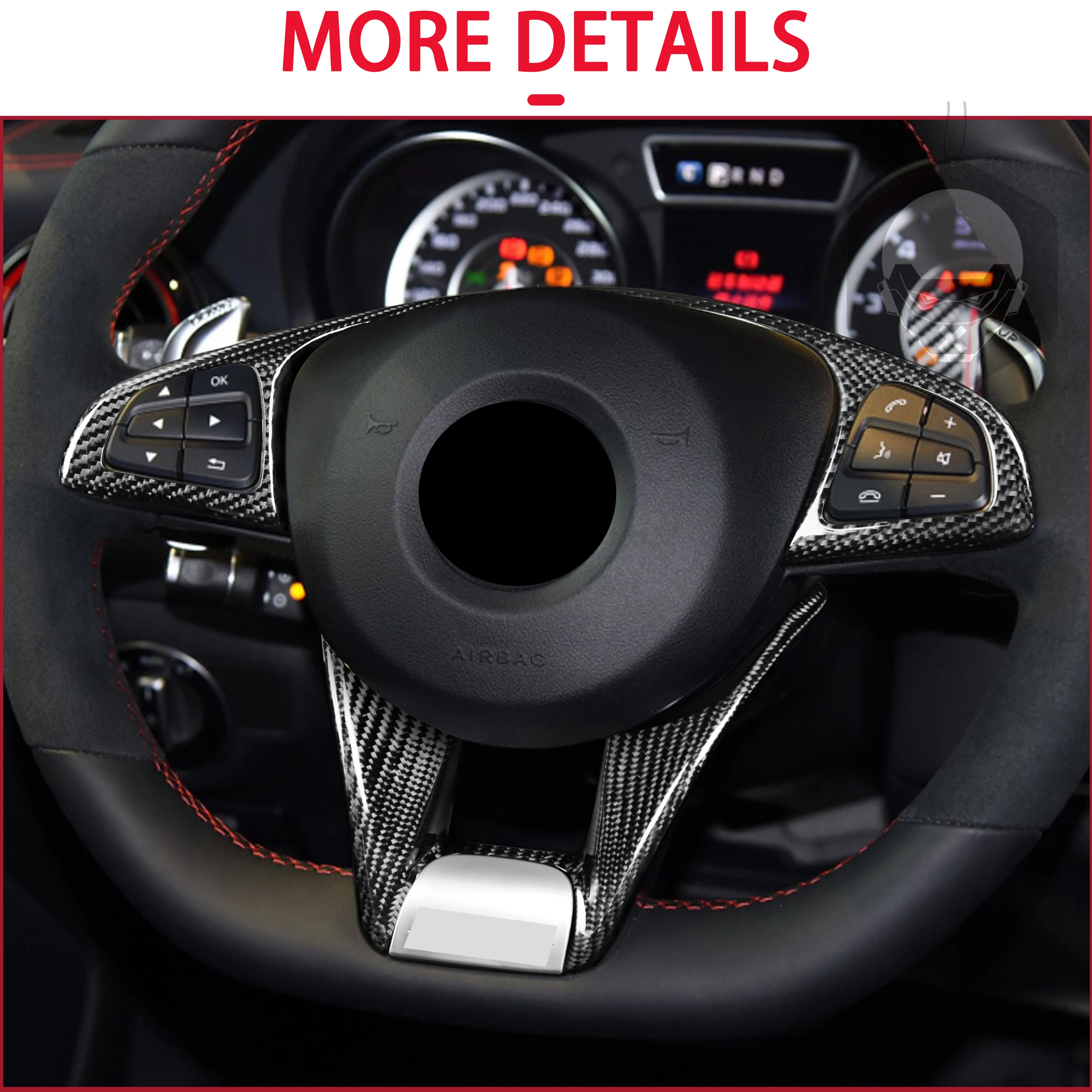 Цена 2 шт., наклейки на руль Mercedes-Benz W205 C63 C63S W218 CLS63 GLA45 GLS63 GLC43 W213