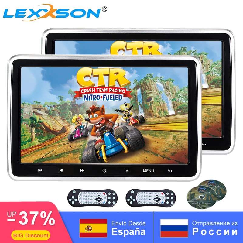 Автомобильный подголовник 2 шт. 10 1 дюйма тв монитор DVD видео 1024x600 экран сенсорная