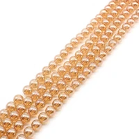 natural yellow crystal beads round loose stone beads for jewelry making diy bracelet necklace accessories 15 strands 8mm