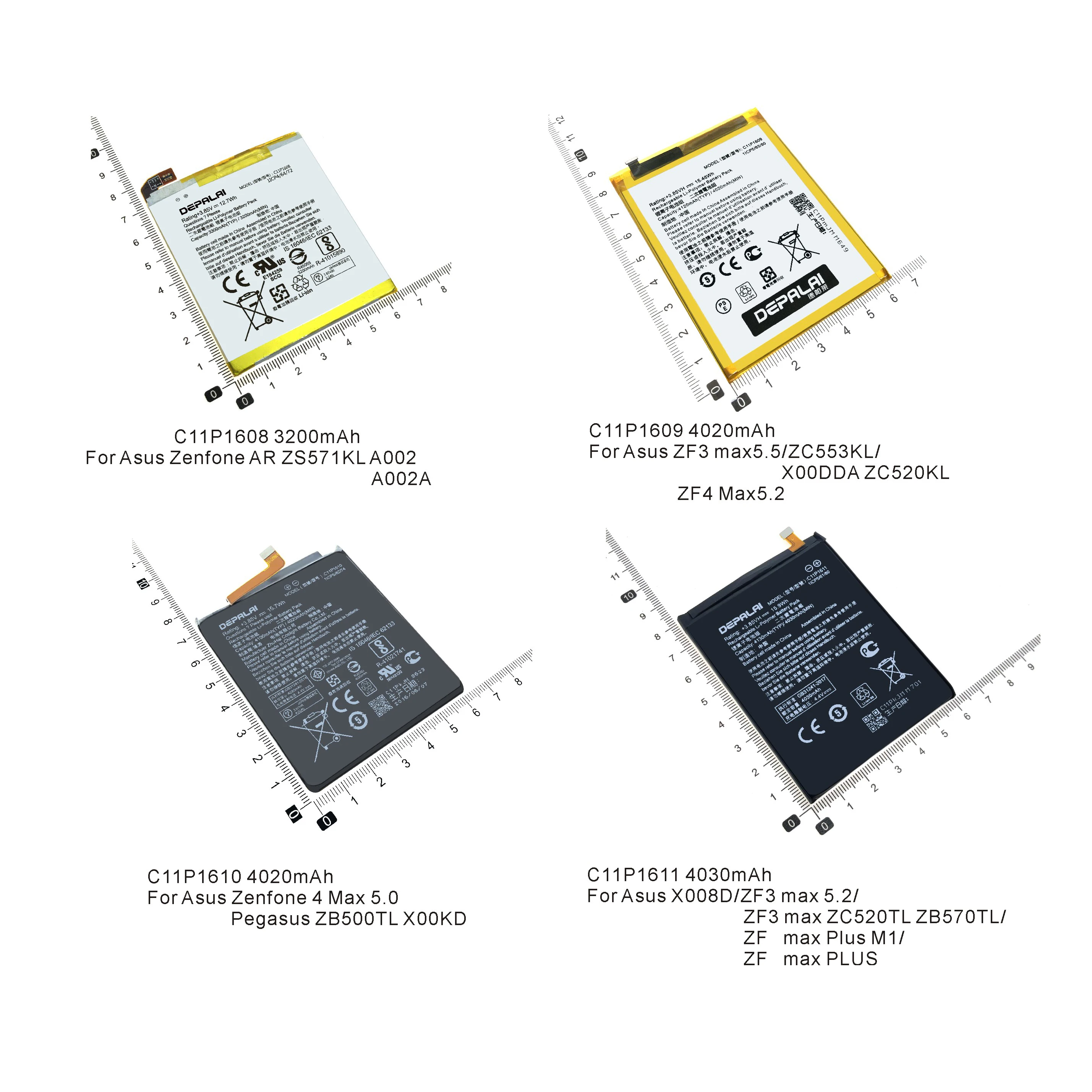 

C11P1608 C11P1609 C11P1610 C11P1611 Battery For Asus Zenfone AR ZS571KL PLUS ZF3 4 max 5.0 5.5 5.2 ZC553KL ZB500TL X00KD ZC520TL
