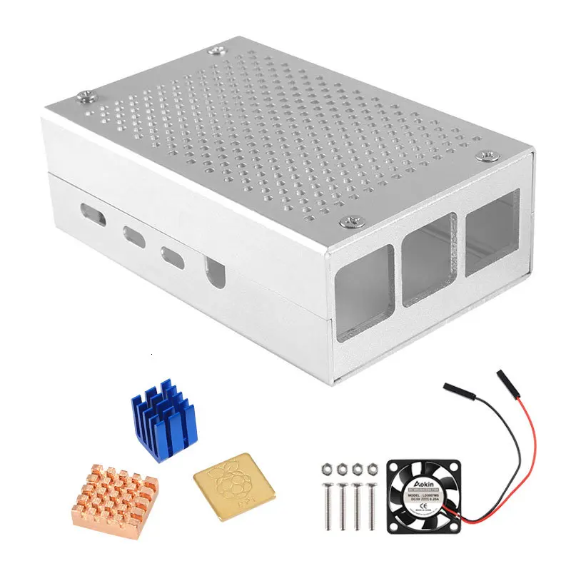 As picture Чехол Raspberry Pi 4 B, алюминиевый чехол, металлический корпус для Raspberry PI 4, Модель B - Цвет: As picture