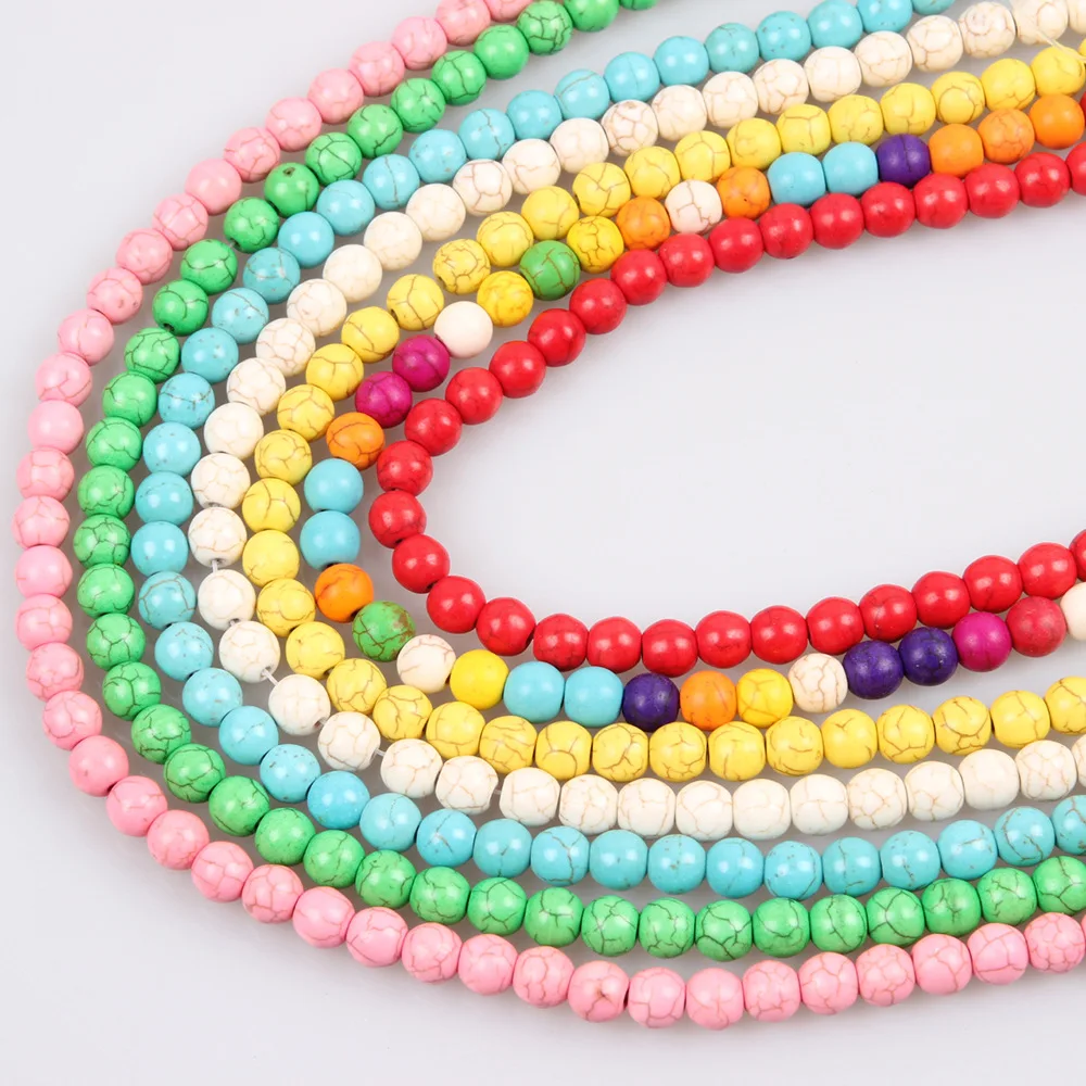 Оптовая продажа бирюзовых круглых бусин из натурального камня 8 мм Круглый