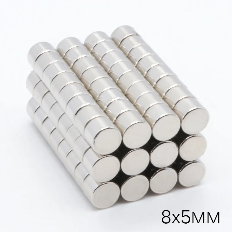 

100pcs 8x5mm NdFeB Powerful Super Strong Rare Earth Neodymium Disc Magnets N35 Small Round permanent Magnet Dia 8mm x 5mm