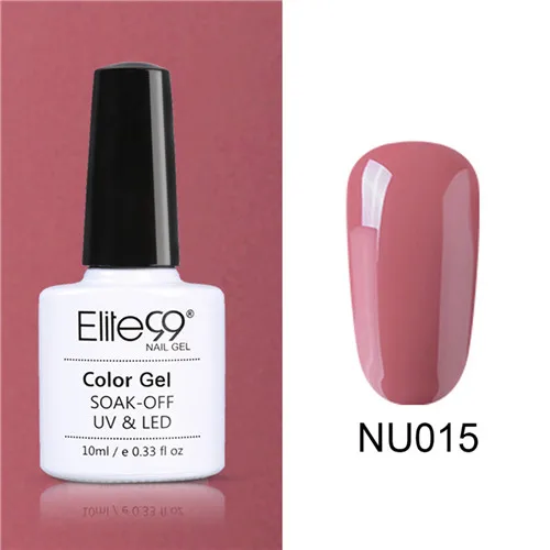 NU015 Elite99 Гель-лак Набор UV Vernis Полупостоянный праймер верхнее покрытие 10 мл телесный гель лак для ногтей, маникюр гель лак PolishesNails - Цвет: NU015