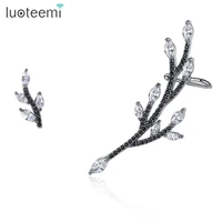 luoteemi 2021 fashion tree clip earrings black color ear clips long cuff asymmetric earring bohemia jewelrys friendship gifts
