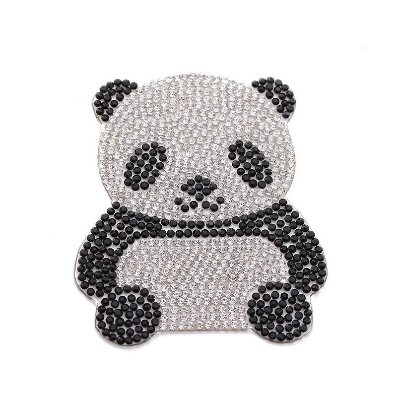 

Patches Cute Panda Rhinestones Iron On Transfer Applique Patches Bling Diamonds Embellishments Stickers Decorative Patches for