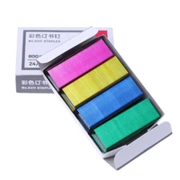 800pcsbox 12mm creative colorful metal staples office school binding supplies
