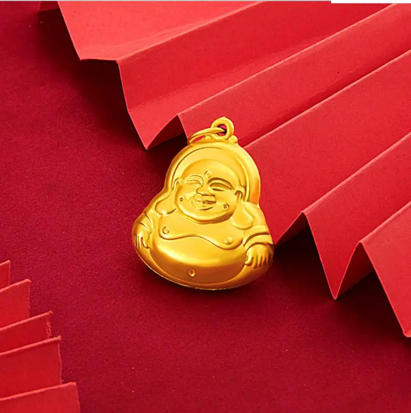 

Hi Weight Heavy ! Hot 24k Golden Buddha pendant women's pendant classic female Jewelry mother's day gift