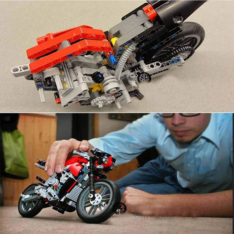 Новинка 378 шт Строительный блок Technic модель мотоцикла Exploiture для Harley транспортное