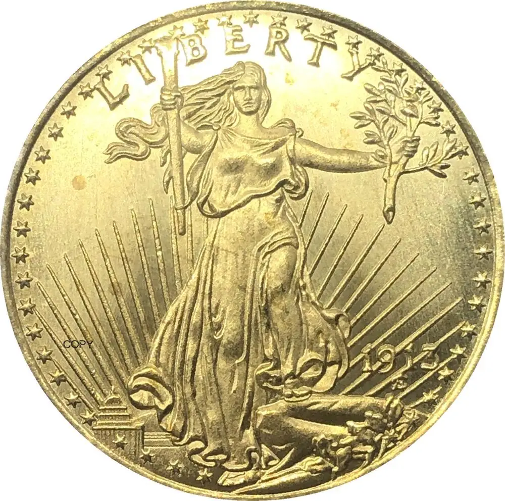 Монета двойной Орел Святого годена с девизом в Боге 20 долларов США Либерти 1913 |