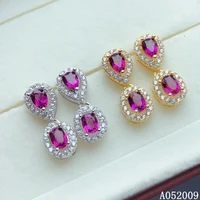 kjjeaxcmy 925 sterling silver inlaid natural garnet earrings new classic ladies ear stud support test