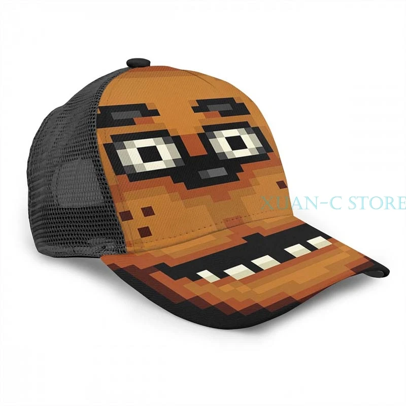 Баскетбольная Кепка Five Nights at Freddy's 1-Pixel art-Freddy для мужчин и женщин, модная черная шляпа унисекс с принтом - Цвет: One Size